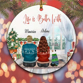 Couple With Cat Ornament - Up To 4 Cats Personalized Ornaments For Couple